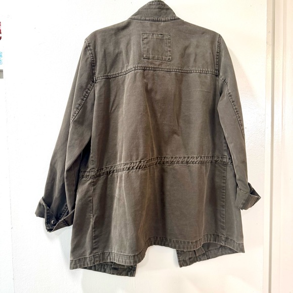 Levi's Khaki Utility Jacket with Star Patches Size M 100% cotton - Picture 9 of 10